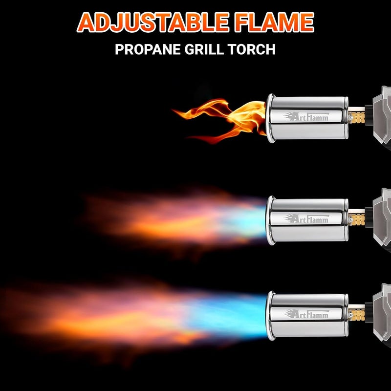 ARTFLAMM Propane Torch Gun, Powerful Cooking Grill Torch Gun, Adjustable Flamethrower Multi Use Blow Torch for BBQ, Campfire, Charcoal Wood Grills Lighter(Tank Not Included) - Image 5